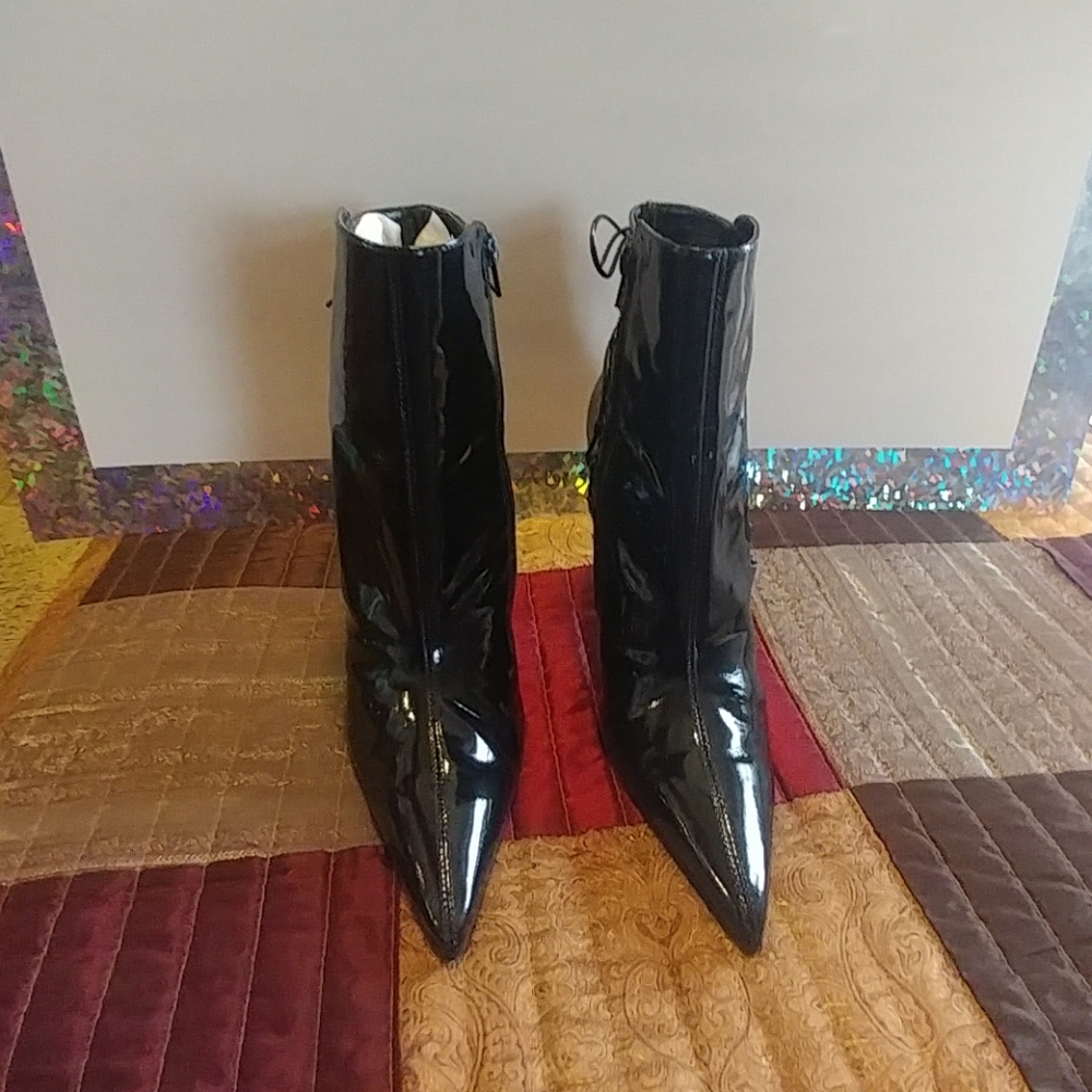 Electric Black Patent Leather Boots